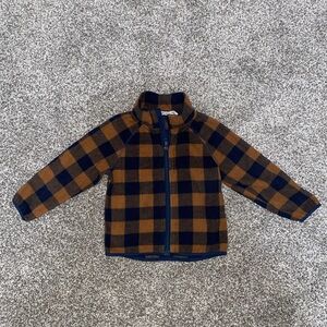 H&M Navy and Brown Checkered Jacket